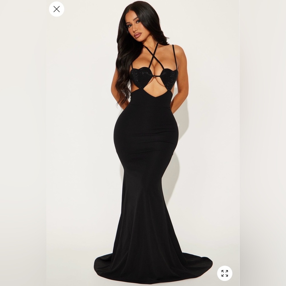 Fashion Nova Black Backless Dress
